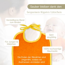 Terry Tie-On Bibs 25 x 30 cm, Assorted Colours, 20 Pieces