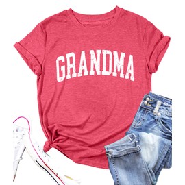Grandma Shirts for Women Grandmother Graphic Tees Tops Casual Short Sleeve T-Shirts Pink