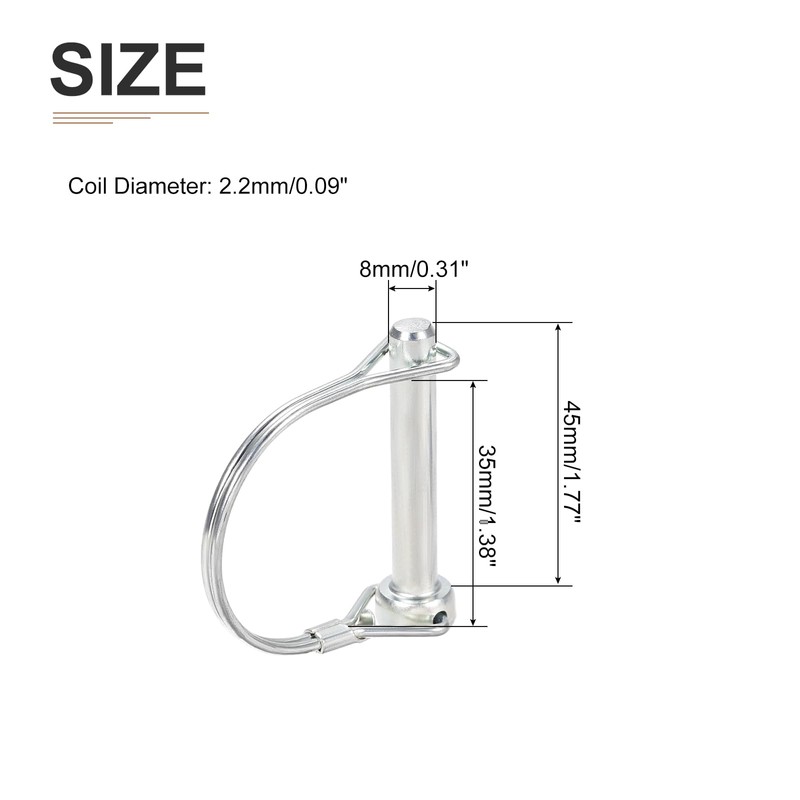 DTGN 8mm x 45mm (DxL) Axle Lock Pin for Agricultural