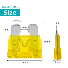 20 Amp Fuses Stanbdard Fuses 20Pcs, 20A Car Fuse Blade for Automotive, Truck, Boat, Motorcycle, SUV