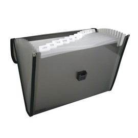 Oxford Archivo Expandible, 13 Divisiones, Cierre De Broche, Polipropileno, Pieza, Color Azul y Humo, Tamaño Carta F154