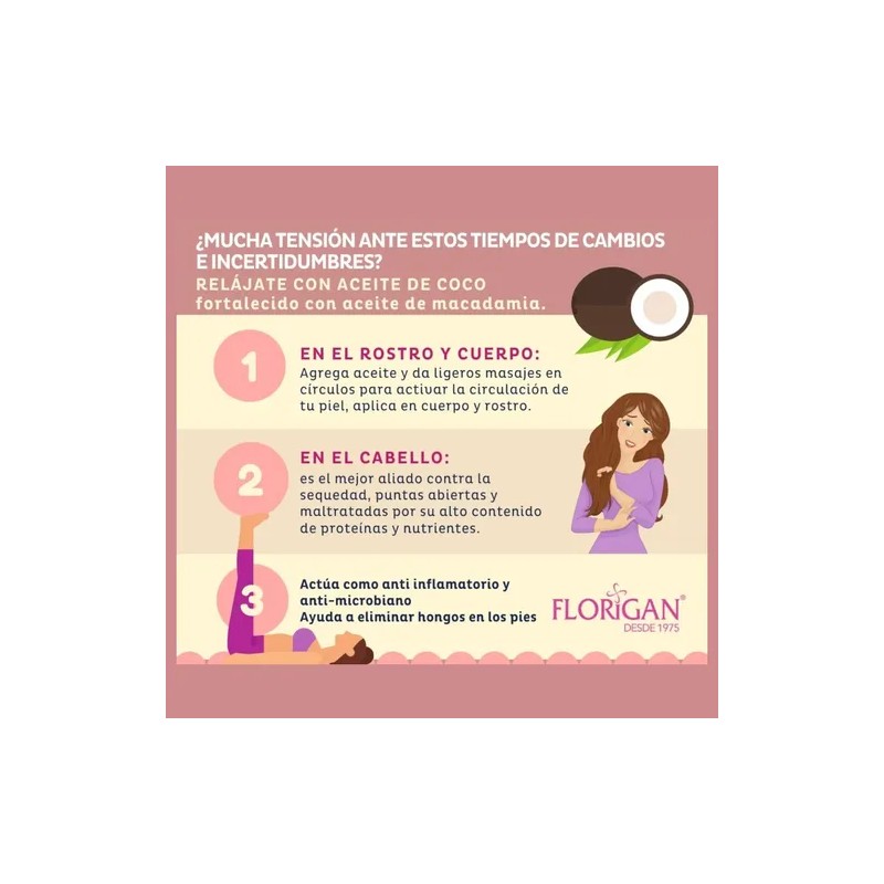 Aceite De Coco Reestructurante Multiaplicacion Florigan 125m