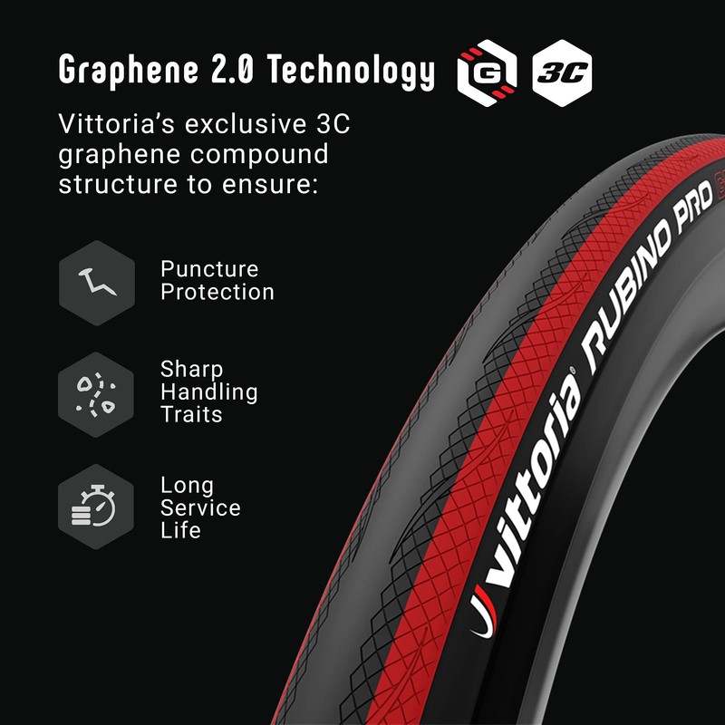 VITTORIA Rubino Pro G2.0, Fold G2.0, Red/Blk/Red, 700x25c (11A00137)