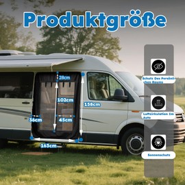 Mosquito Net Car, Fly Screen Car, Fly Screen VW T6 Sliding Door, VW T5, VW T4, Sliding Door Fly Screen, for Sliding Door, Motorhome, Van, Bus, Fly Screen, with Installation Tools