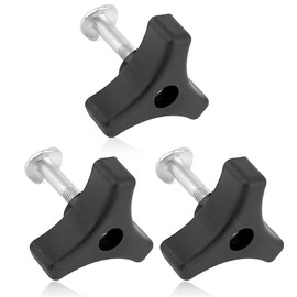 Peysaitr 3pcs Lawn Mower Handle Wing Nuts and Bolts, Angle Knob Handle Screw Kit, Outdoor Power Tool Replacement Parts for Most Lawnmower Handle Parts Garden Tools (Black)