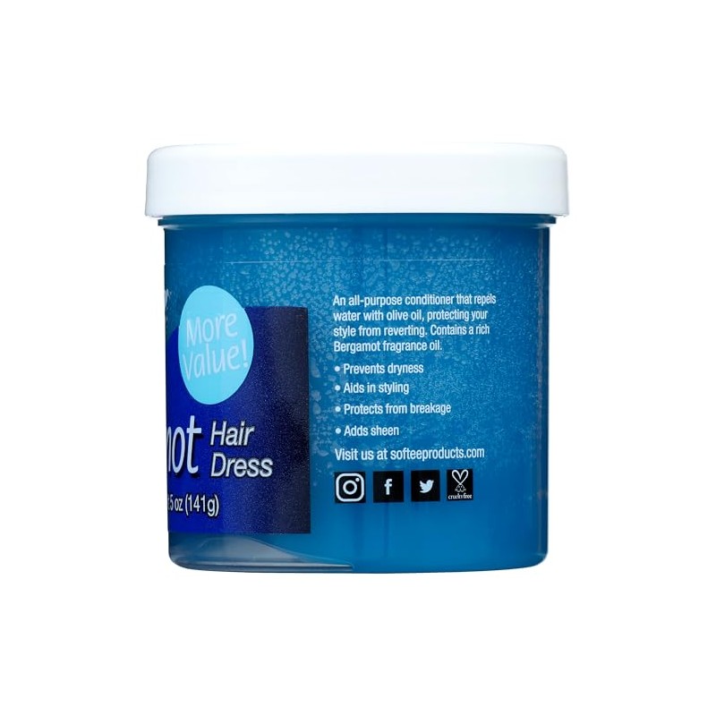 Softee Bergamot Hair Dressing Product, Blue, 5 Ounce by Softee