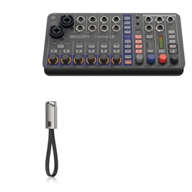 BoxWave Cable Compatible with Zoom LiveTrak L-6 Portable 6-Channel Digital Mixer - USB Type-C Keychain Charger, Key Ring USB Type-C to Type-A 8 in USB Cable - Jet Black
