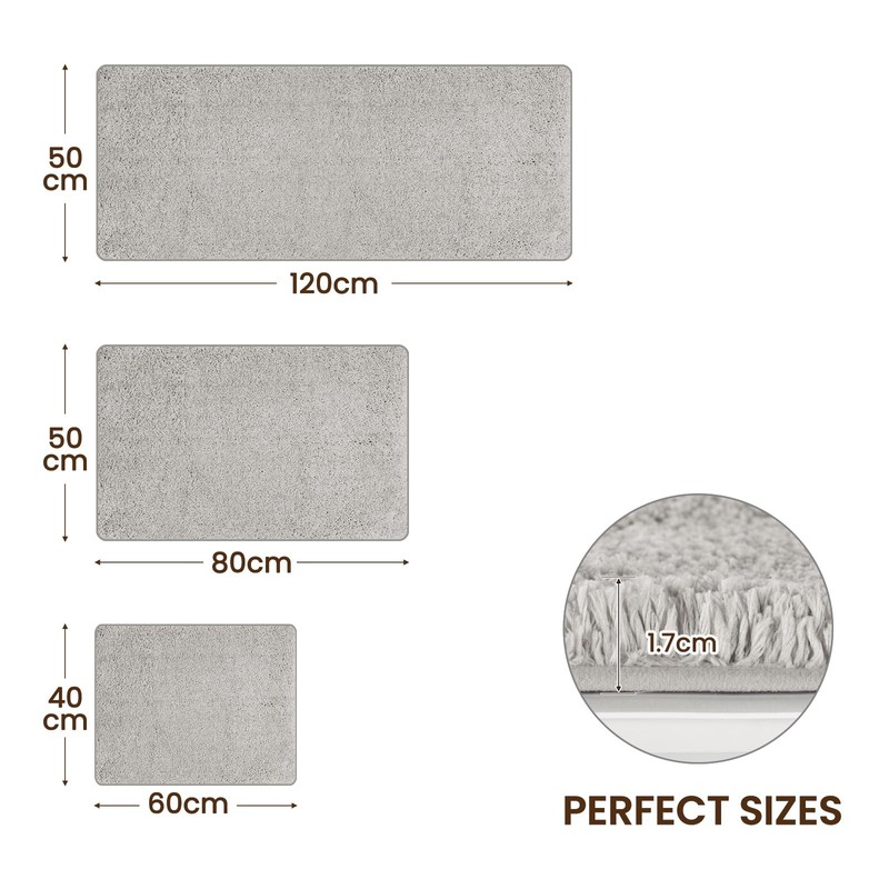 Tuocal Microfiber Thickened Bath Mat, Non Slip Super Absorbent Ultra