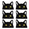 6 Pcs Black Cat Patch Universal Cartoon Peeking Cat Embroidered