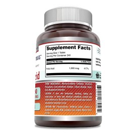 Mazing Nutrition Folic Acid Salud Prenatal Embarazo 240 Tabs