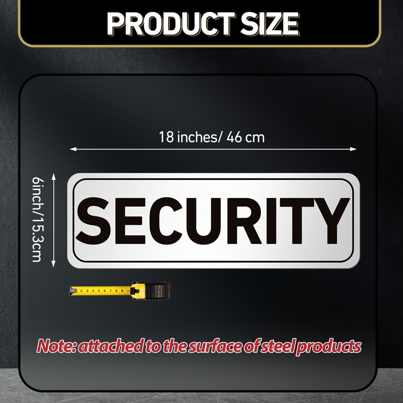 Skyygemm 4 Pcs Security Car Magnetic Signs Reflective Security Heavy
