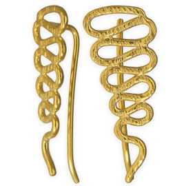 Gold sterling silver snake ear cuffs, minimal earring cuffs, ear climber, hypoallergenic, snake earrings, ear cuffs