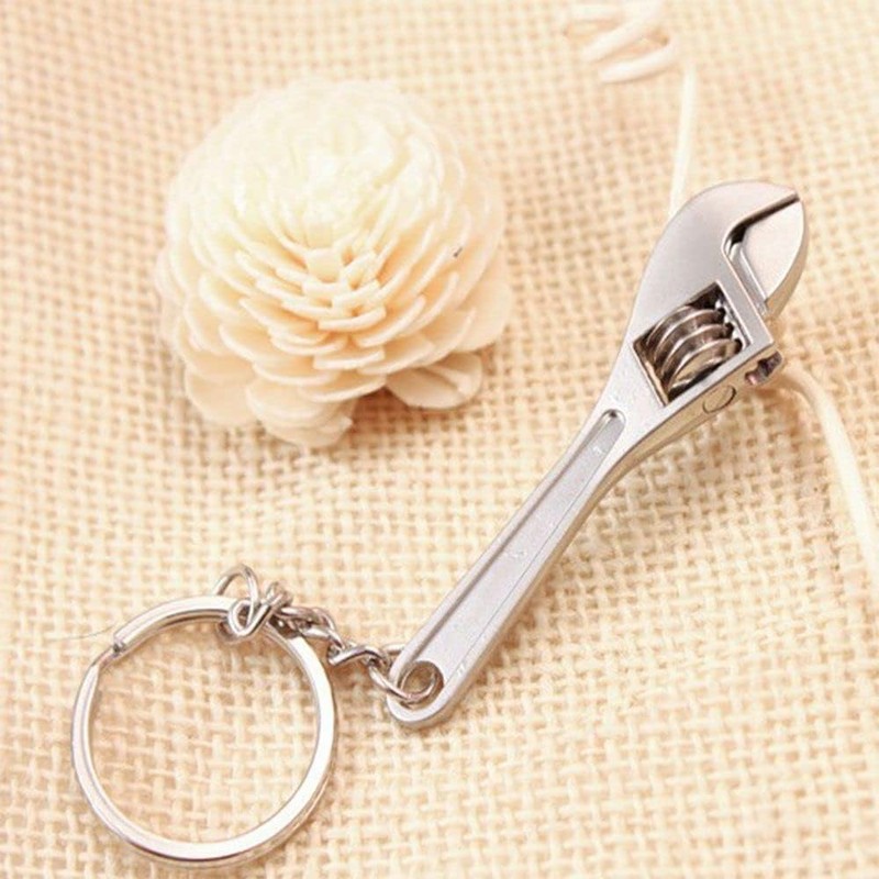 WsjiaboFux Mini Copper Adjustable Wrench Spanner Keychain Keyring Practical Portable