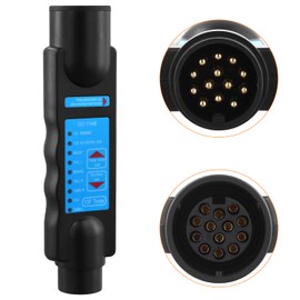 QWORK® 13 Pin Plug Tester for 12 V Trailer Lighting - Plug and Play, Compatible with Cars, Trucks, Motorhomes