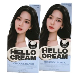 Mise-en-scène New Hello Cream Hair Dye 1CB Cool Black x2 / 미쟝센 뉴 헬로크림 염색약 1CB 쿨블랙 x2개