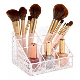 Queen Sense Organizador Para Cosmeticos Sencillo 7 Espacios, Acrilico