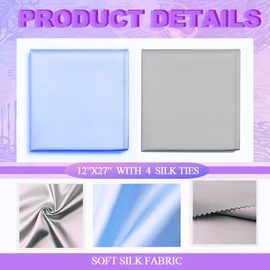 Okueejur 2 Pcs Satin Bassinet Sheet Baby Hair Protect Soft Silk Feeling Sheet Baby Bassinet for Rectangle Cradle Pad Mattress Newborn Infant (Blue+Grey)
