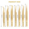 Eyelash Tweezers for Lash Extensions (Set of 7), Professional Lash