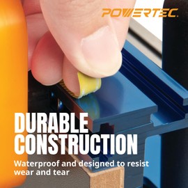 POWERTEC 4' Measuring Tape with Adhesive Backing, Right to Left Imperial, Peel & Stick Metal Tape for T Track, Workbench, Table Saw, Band Saw, Miter Saw, Woodworking Tools & Jigs (71134)