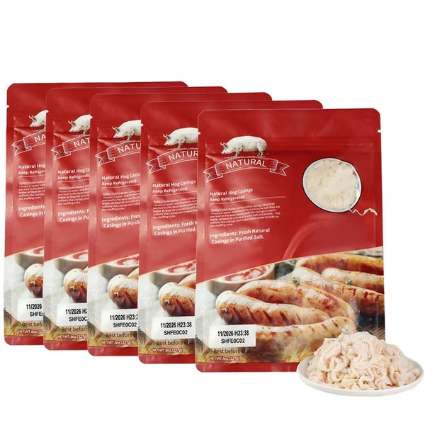 Natural Hog Casings for Sausage，Bratwurst at about 1.6'', Makes 175