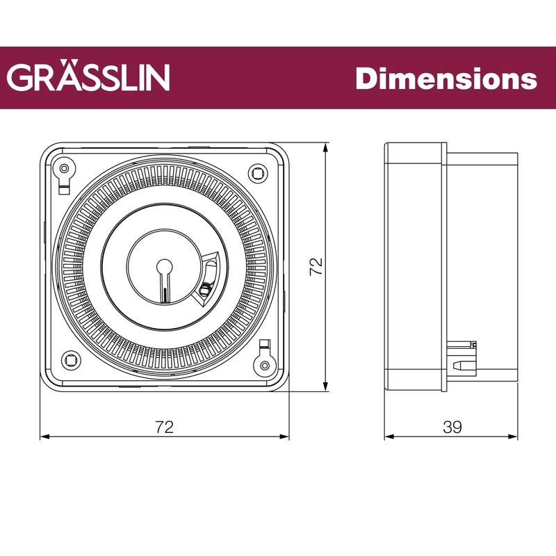 Grässlin tactic 211 E 02.79.1001.1 Analogue 1-Channel Timer for Surface-Mounted/Surface