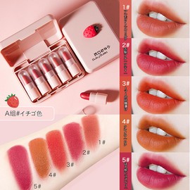 Misty Small Lipstick Matte Whitening Sample Lipstick Girl Heart 01# Strawberry Set