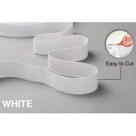 DENSCO Flat Waistband Elastic Sewing Tape 40mm Wide Elastic Craft Accessories White 5m (40mm | 5 Metres, White)