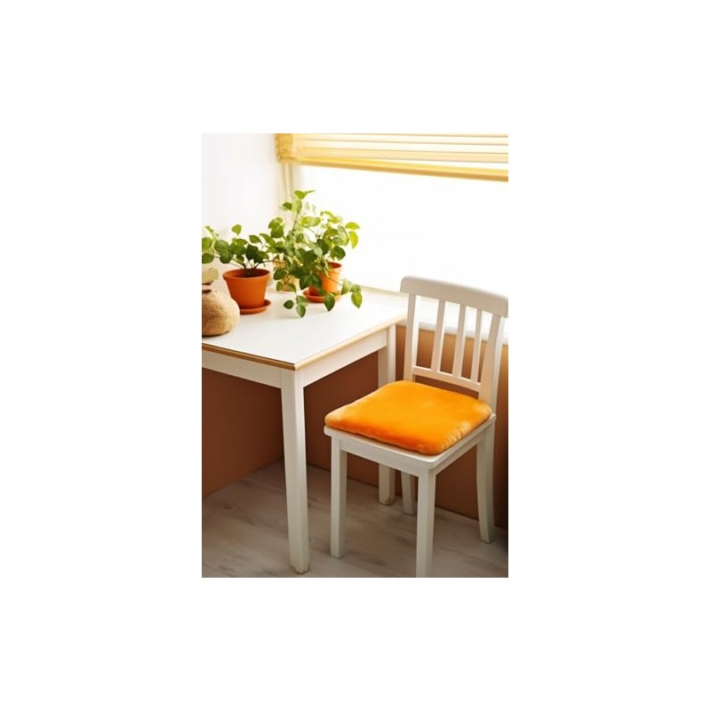 Hollert Lambskin Seat Cushion, 40 x 40 cm, Orange Chair