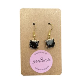 Cat Face Earrings, Kitty Earrings, Cats Earrings, Kitty earrings, Kitten Earrings, Animal Earrings, Pet Earrings, Cats, Cat,