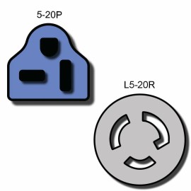 Iron Box NEMA 5-20P to L5-20R Plug Adapter -20A/125V, 12 AWG - Iron Box Part #IBX-3842 - 40 ft
