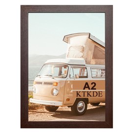 KTKDE A2 Picture Frame Walnut Woodgrain Display 16.5x23.4 inch Poster Frames Vertical & Horizontal Wall Hanging Large Picture Frame for Photos and Artwork - Perfect for best gifts and Home Decor