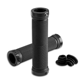 ROCKBROS Bicycle Grips 22 mm, Handlebar Grips with Non-Slip Rubber Surface, Ergonomic Handles with Aluminium Lock-On System, Suitable for MTB, E-Bike, Road Bike, Trekking Bike