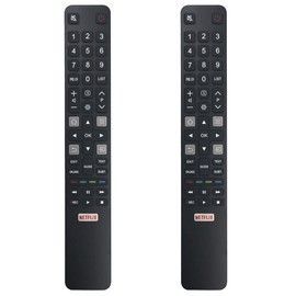 2Pack RC802N YAI2 Replacement Remote for TCL Falcon Thomson LED TV GRC802N 49C2US 55C2US 65C2US 75C2US 43P20US 50P20US 55P20US 60P20US 65P20US 0E18US 55E18US 55X2US 65X2US 50UF1 55UF1 65UF1 UF2 43UF2