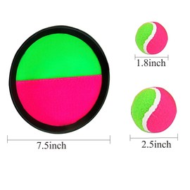 Paddle Catch Ball and Toss Game Set Disc Toss and Catch Paddle Sport Game (4 Paddles and 4 Balls)
