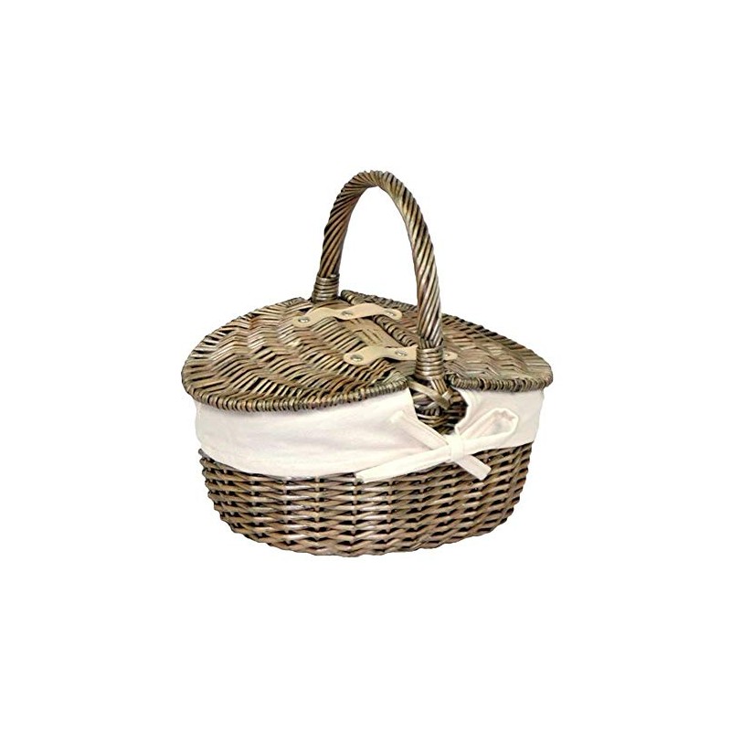 Red Hamper EH091 Wicker Small Antique Wash Double Lidded Oval