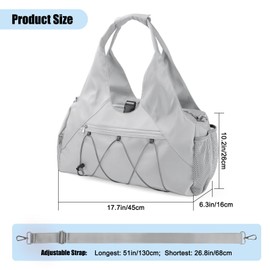 forestfish Gym Bag For Women With Yoga Mat Holder & Shoe Compartment & Wet Dry Storage Pocket & Adjustable Strap