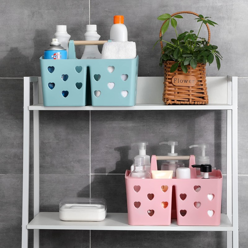 Anyoifax Portable Shower Caddy Plastic Shower Basket Organizer Divided Bathroom