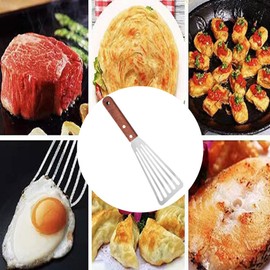 Stainless Steel Fish Spatula Teppanyaki spatulas Metal Spatula for Kitchen Use for BBQ Grill Flat Top Commercial Grade