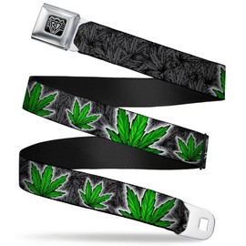 BUCKLE-DOWN INC. Unisex-Adults Buckle-Down Seatbelt Belt Weed Regular