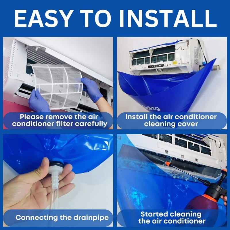 Oiktylr 18pcs Mini Split Cleaning Kit Bag, Waterproof AC Cleaning