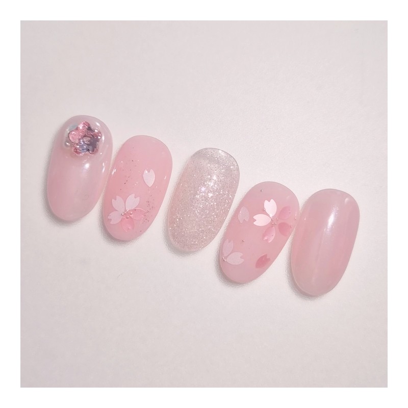 Kkotbi Handmade Nail Tips - Almond Short / 꽃비수제네일팁 -