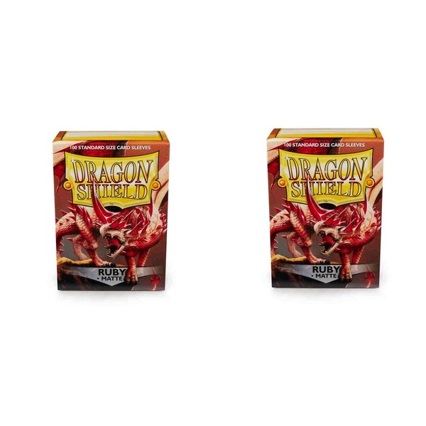 2 Packs Dragon Shield Matte Ruby Standard Size 100 ct Card Sleeves Value Bundle! …