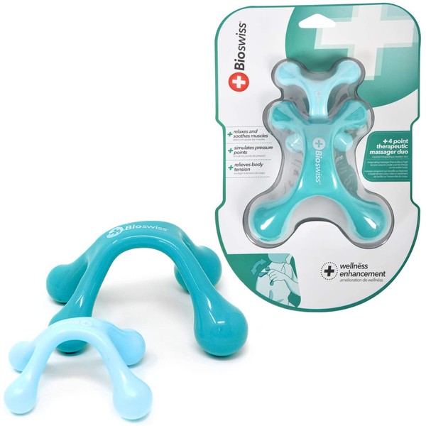 Bioswiss Wellness Relaxing Soother and 4 Point Therapeutic Massager Duo 2 Pack