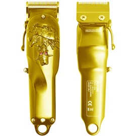 Anrom Hair Clippers for Men Professional - Cordless & Corded Barber Clipper for Home Hair Cutting Grooming Set, Rechargeable Mens Hair Clipper & Trimmer (Gold)