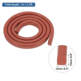PATIKIL Silicone Foam Seal Strip, 10mmx15mmx1m D-Shape Seal Strip Backer Rod Crack Caulk Saver Solid Sponge Rubber Joint Filler for Sealing Wall Tile Gaps Blocker DIY, Red