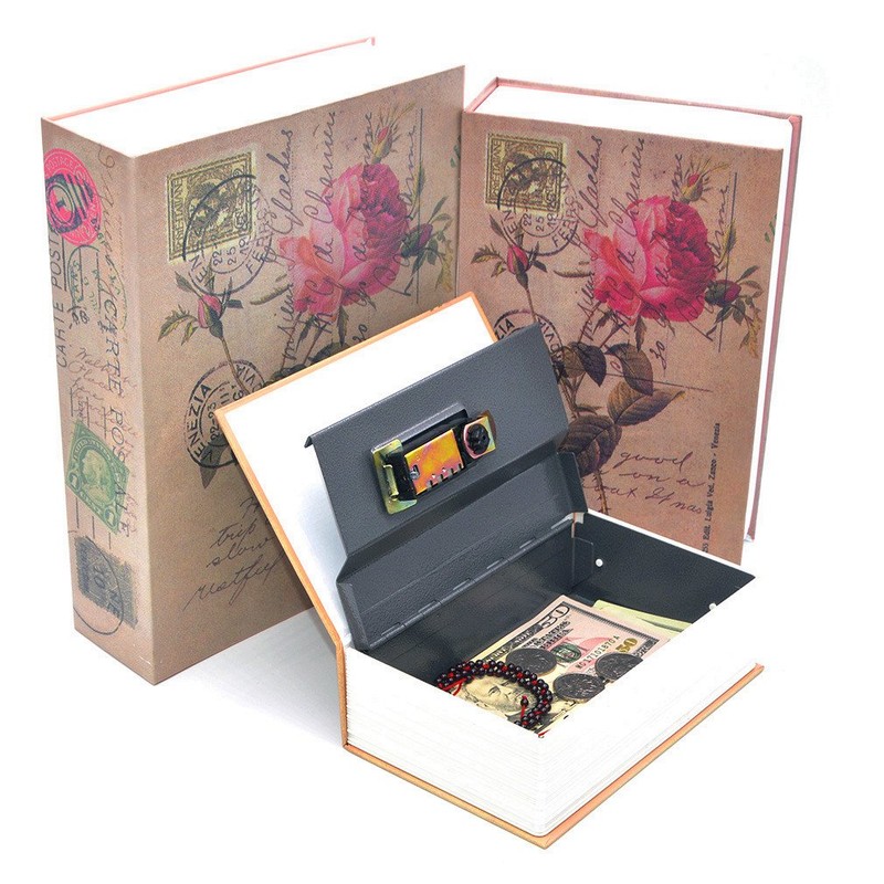 Medigy Money Safe Books Portable Hidden Safe Book with Combination