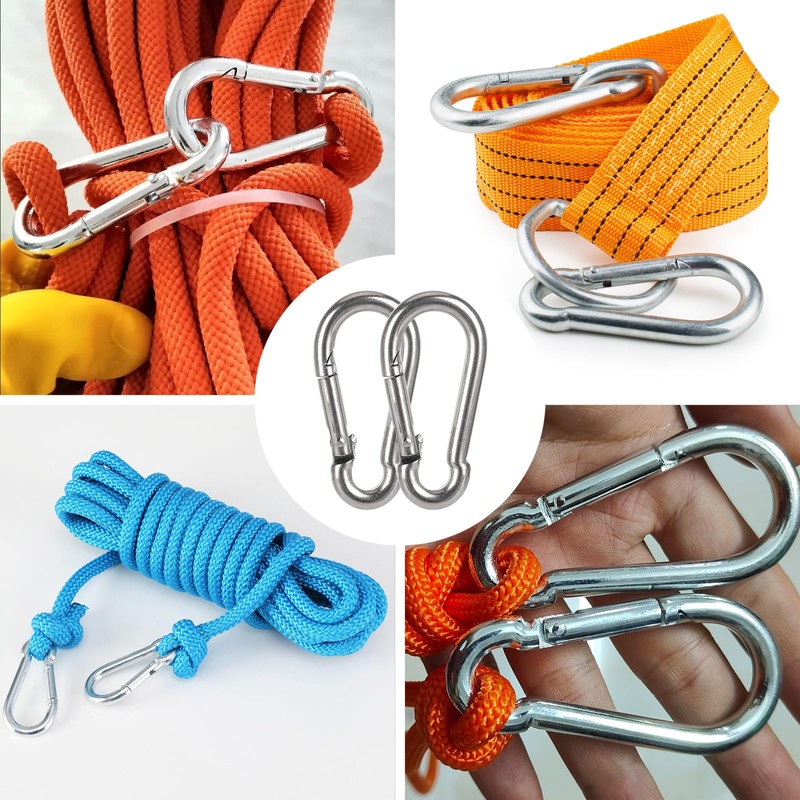 50PCS 1.57 inch Small Clip, 304 Stainless Steel Spring Snap