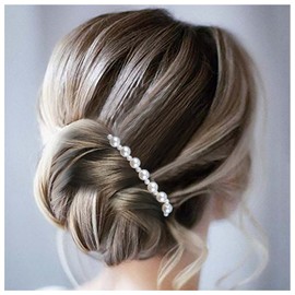 Cimenexe Bohemian Pearl Hair Comb Gold Pearl Hair Barrette Pearl Bead Headpiece Vintage Pearl Headwear Hairpiece Decorative Wedding Comb Hair Accessories Jewelry for Women and Girls Gifts