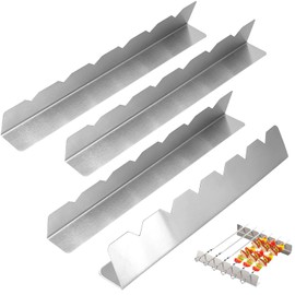Set of 4 Stainless Steel Skewer Holders, Grill Accessories for Garden BBQ & Camping, Durable Grill Holder with 6 Notches, Kitchen Aid