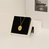 18K Gold Tone Necklace with Oval Sun Pendant, Gift for